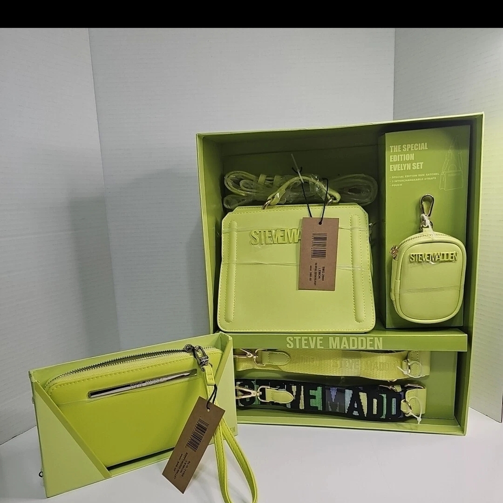 Steve Madden Neon Yellow Bag Set